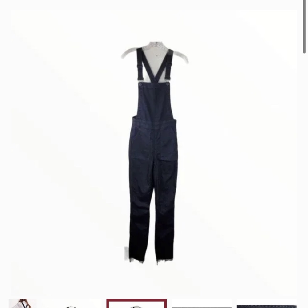 Madewell Skinny Denim Overalls Raw Hem Edition Lunar Wash XS